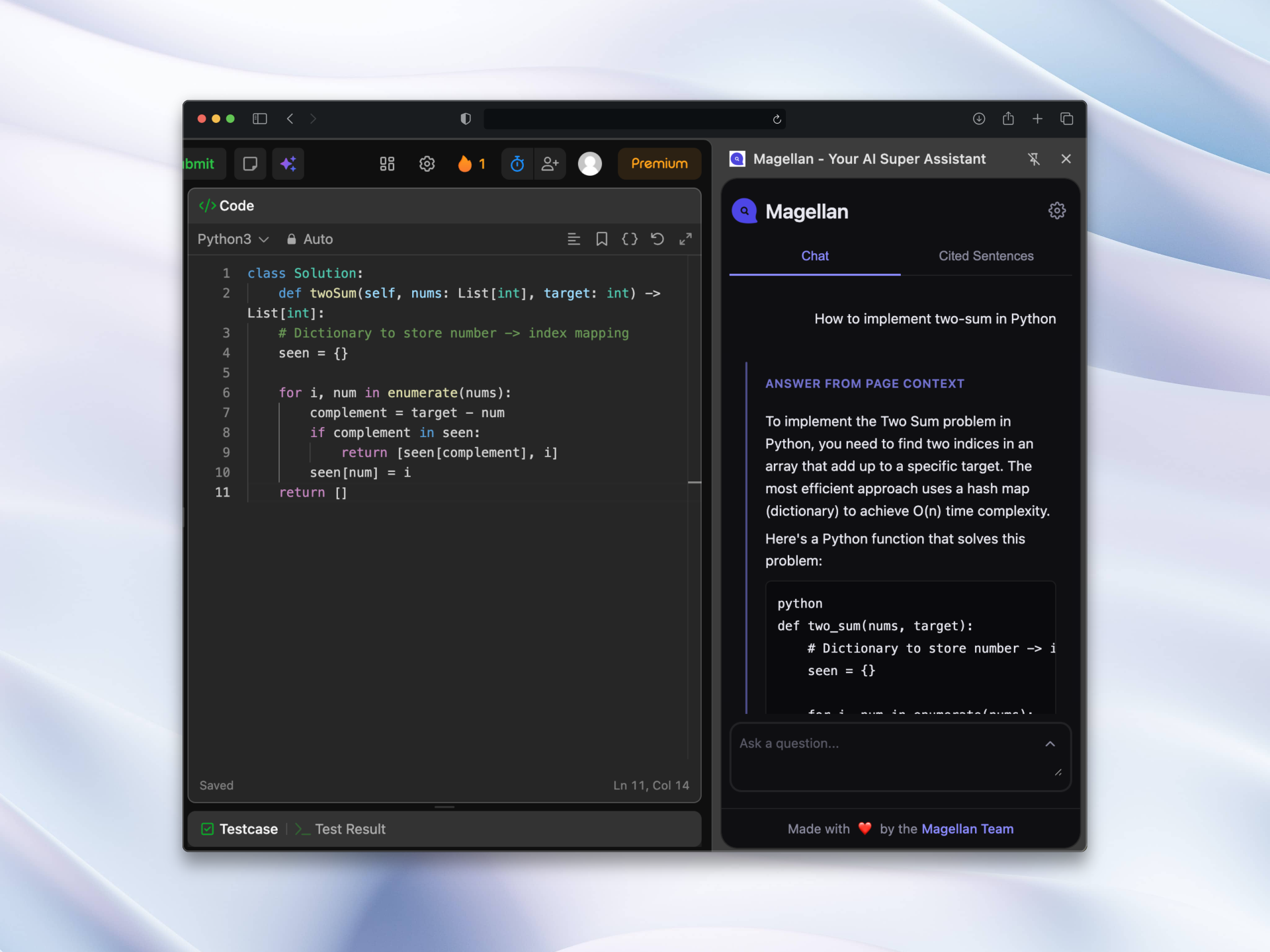 Magellan conversational interface