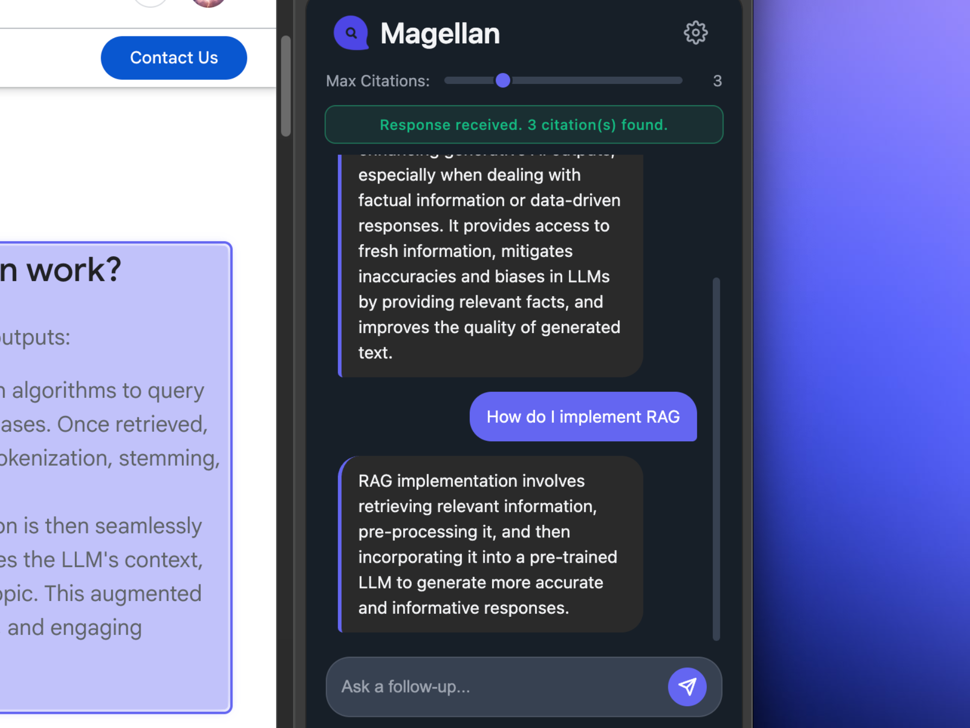 Magellan conversational interface